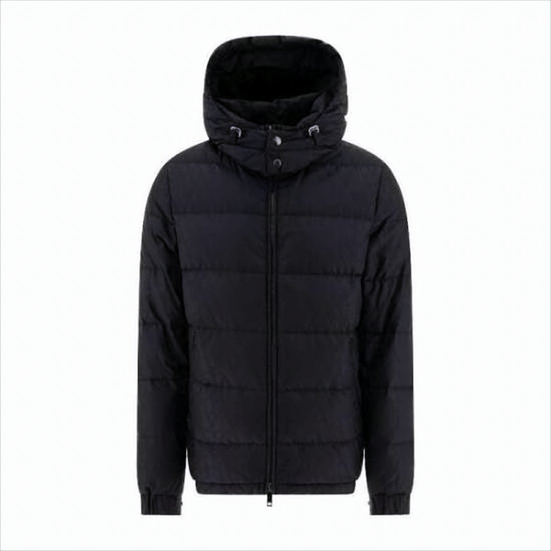Horizontal Quilted Down Jacket with High Collar