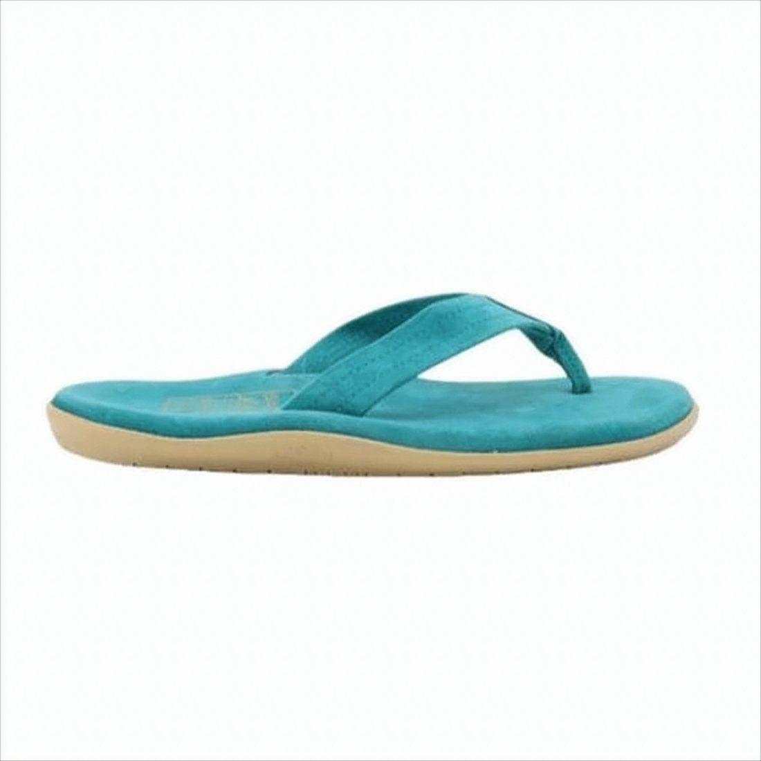 Turquoise Suede Slip-On Sandals with Cushioned Footbed