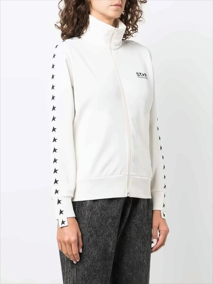 Track Jacket with Bold Star Stripe and Fitted Hem