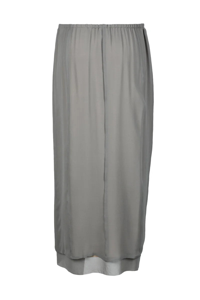Long Silk Skirt - Grey