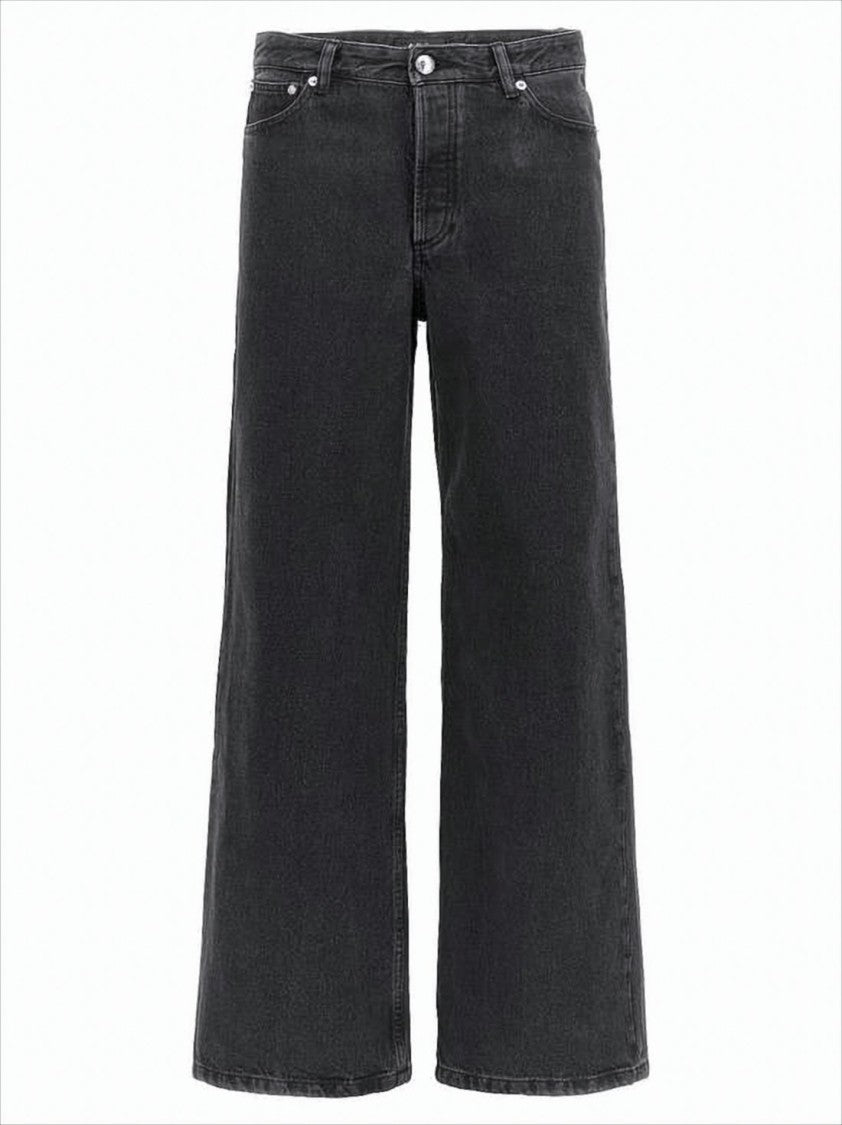 Wide-Leg Cropped Denim Pants with Vintage Charm