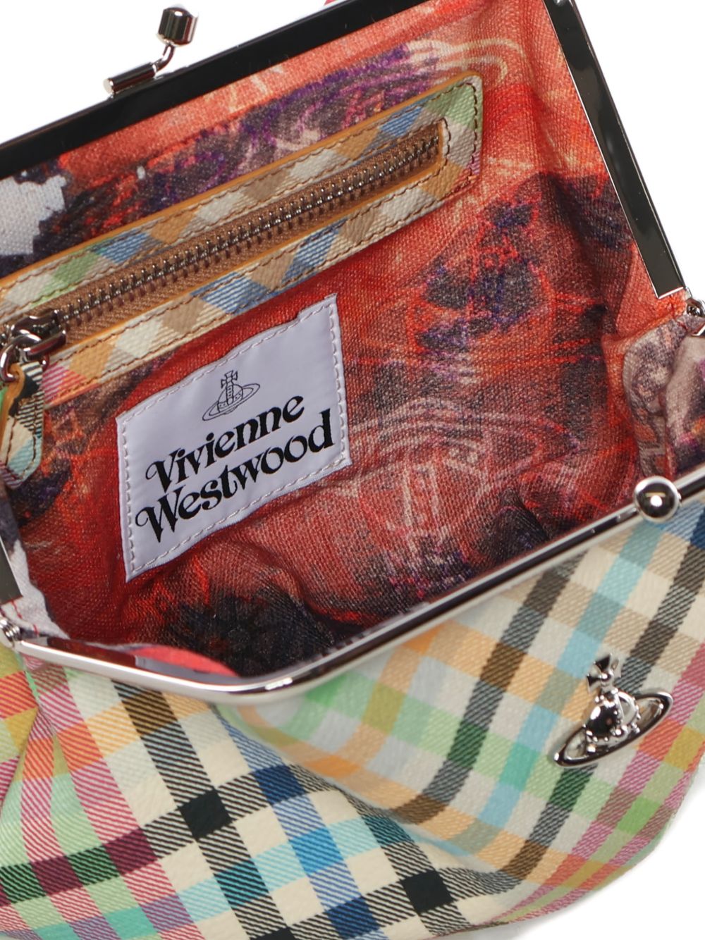Structured Beige Plaid Shoulder Bag