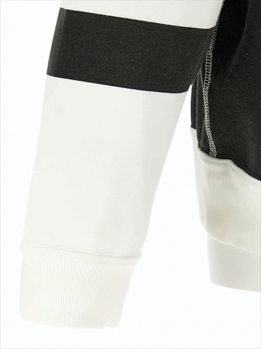 Horizontal Color-Block Long-Sleeve Sweatshirt with Ribbed Details