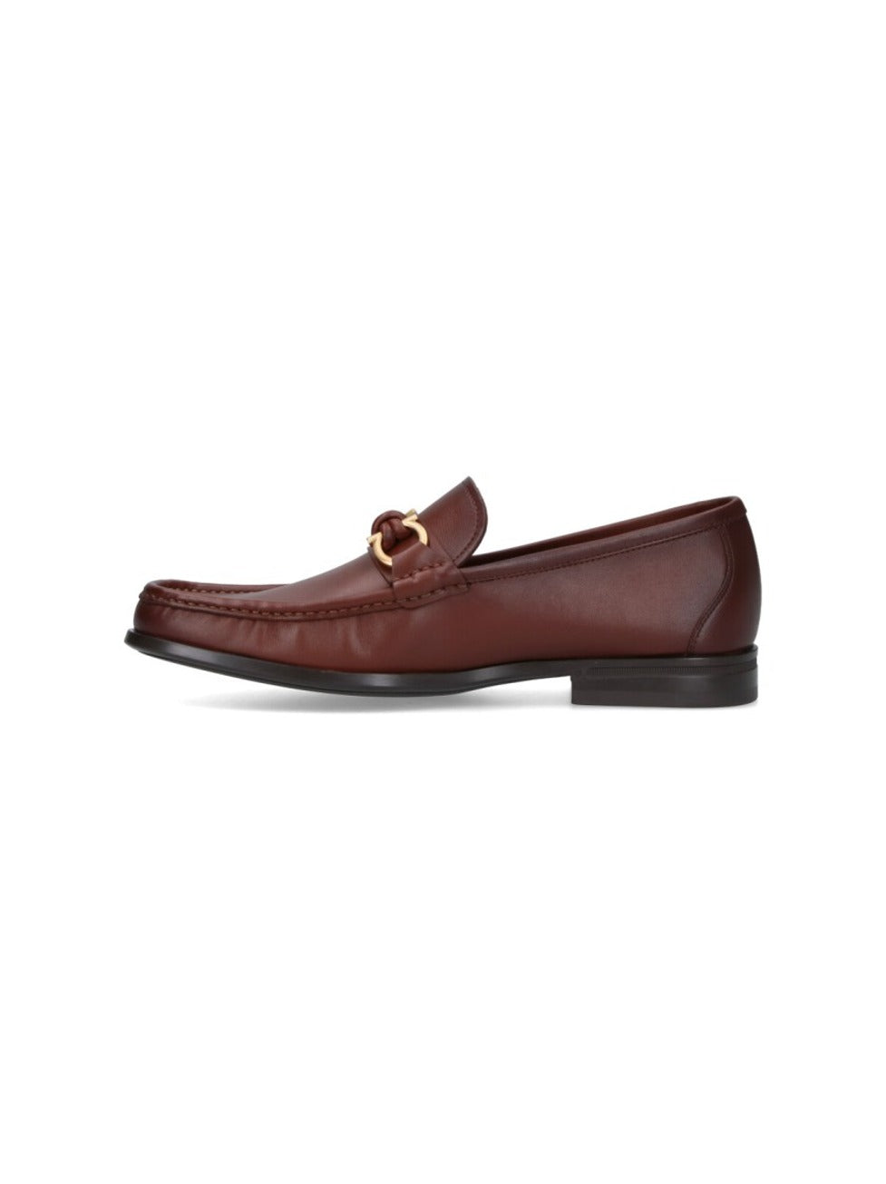 Sleek Leather Loafers With Gold-Tone Detailing