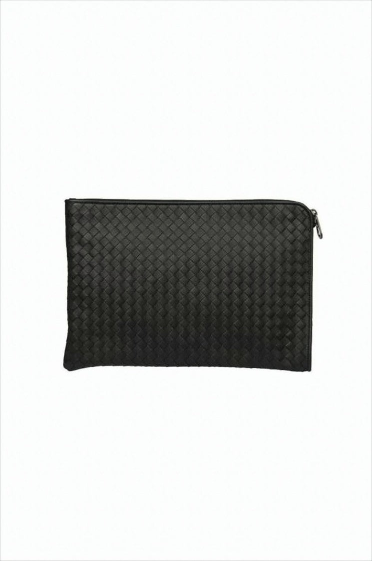 Rectangular Woven Texture Clutch