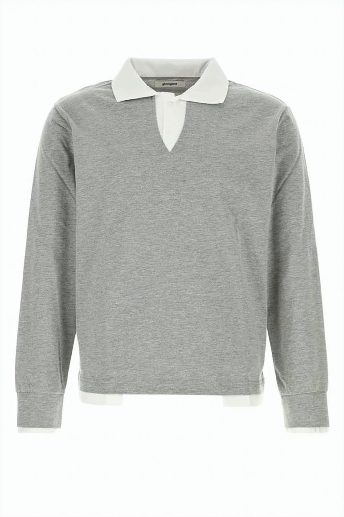 Cropped Long-Sleeved Polo Shirt