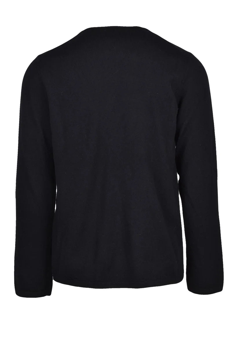 Men's Crew Neck Pullover - Black/White