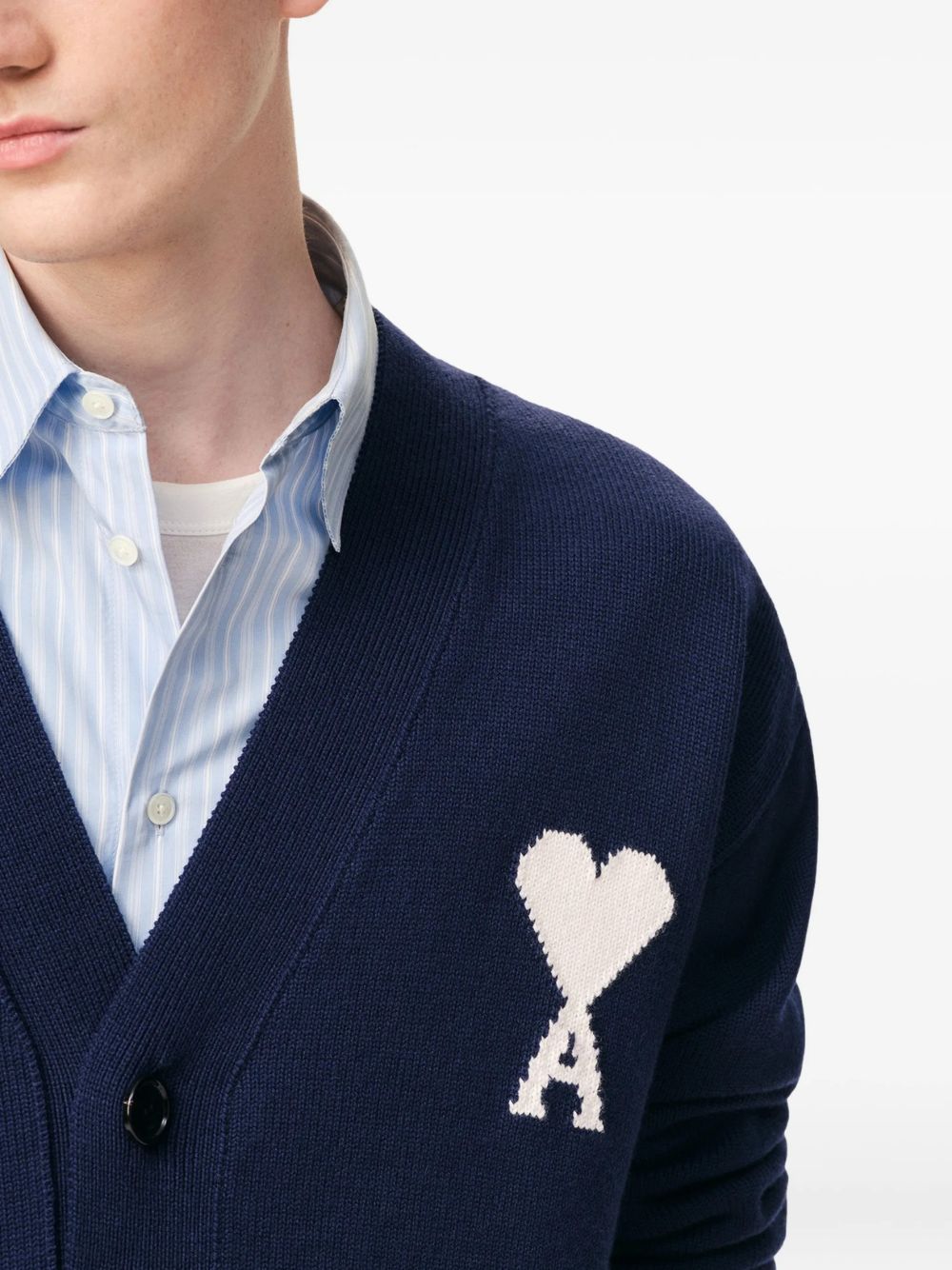Heart Motif V-Neck Cardigan