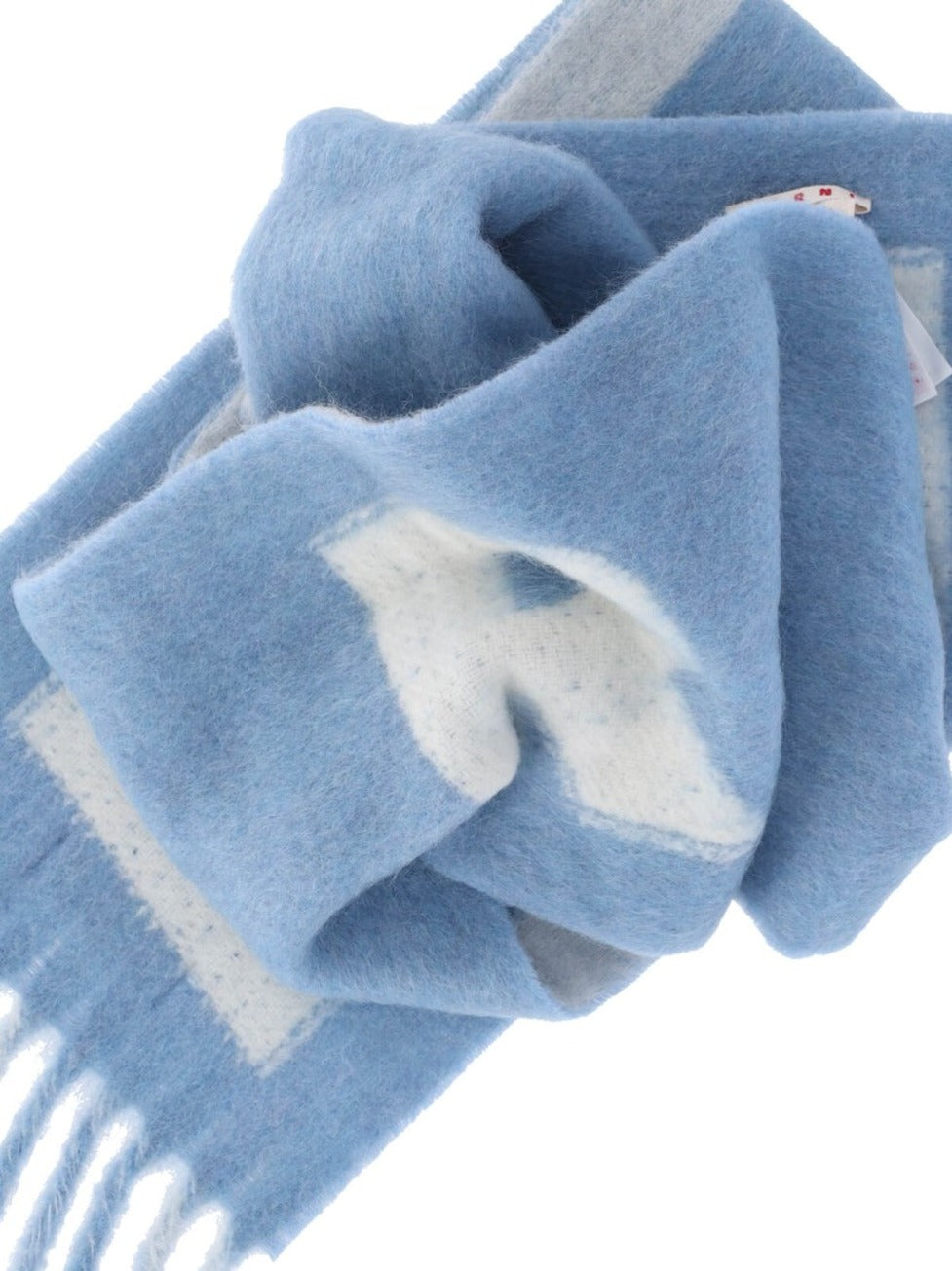 Striped Logo Scarf – Light Blue