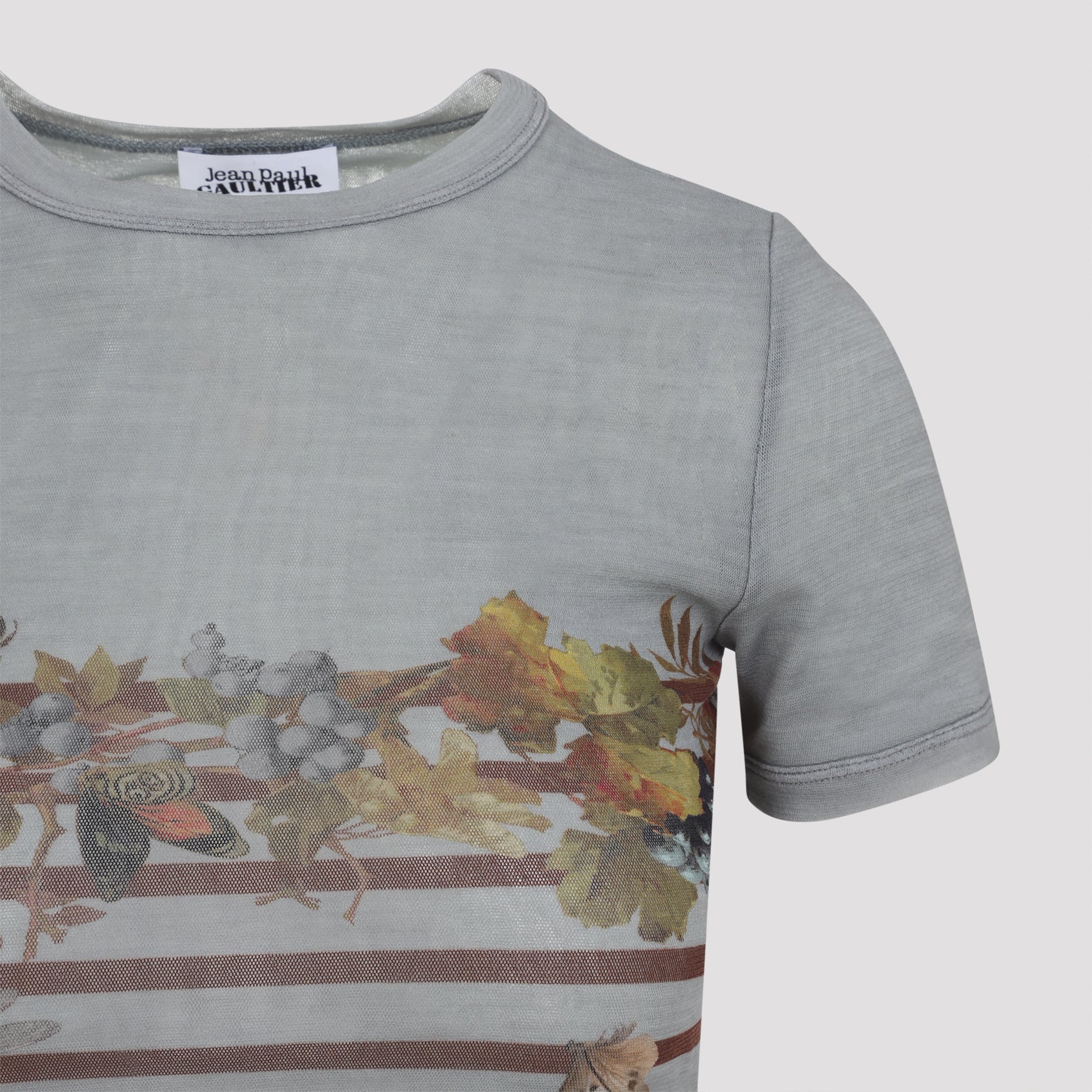 Fitted Short-Sleeved T-Shirt With Floral Motif
