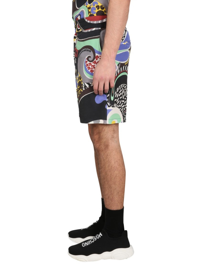 Psychedelic Print Bermuda Shorts