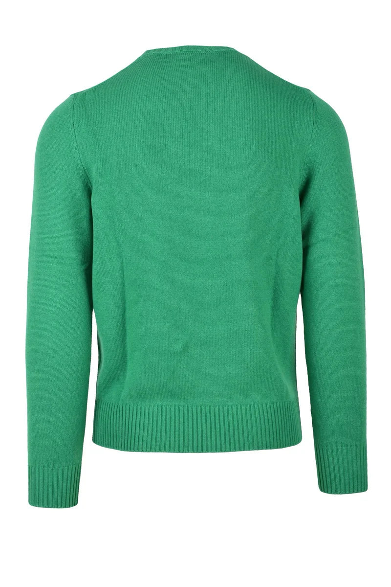 Crew Neck Cashmere Sweater - Green