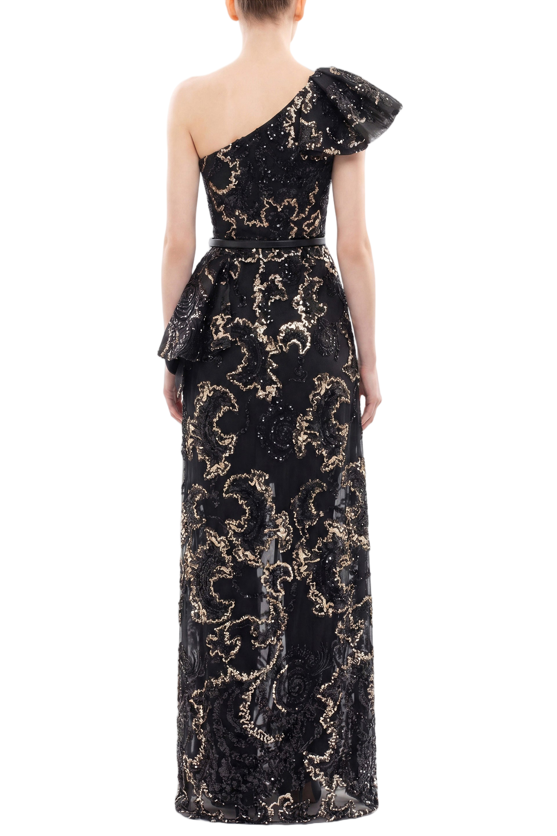 Ruffle Embroidered Long Dress