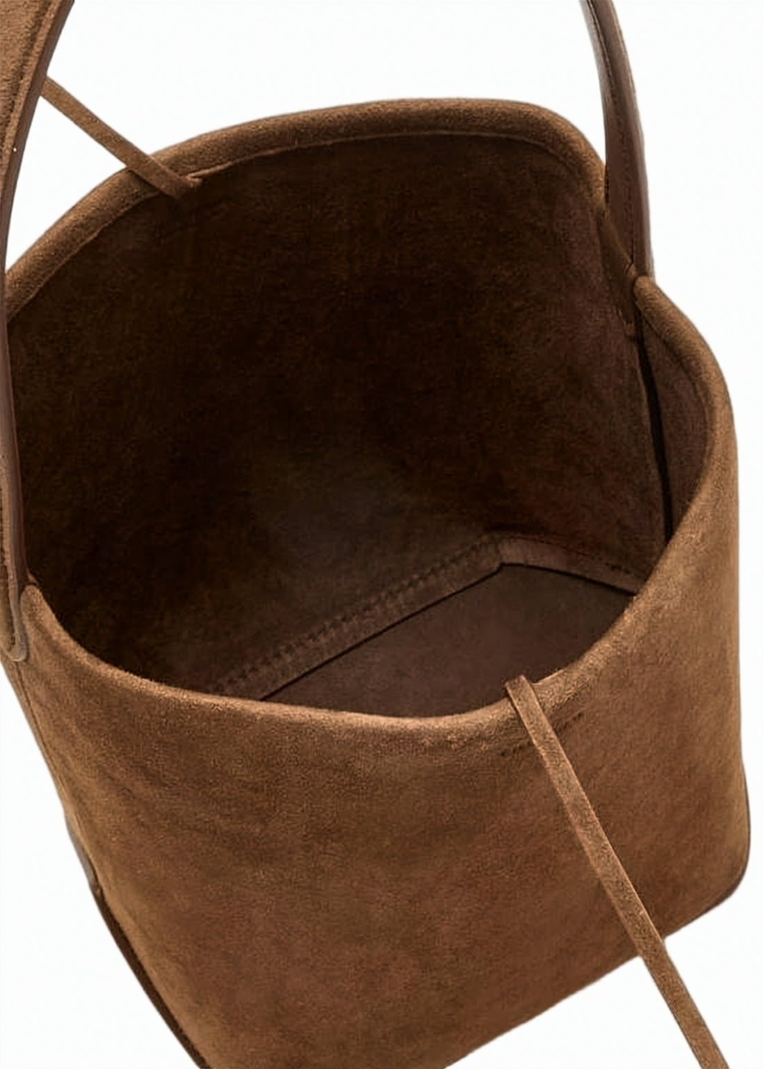 Minimalist Suede Lambskin Tote Bag With Calf Leather Interior