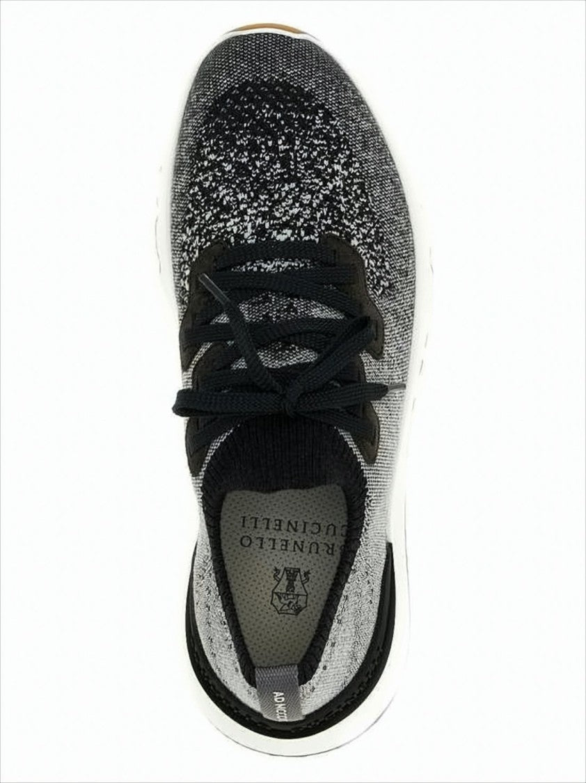 Gradient Knitted Sneakers with Rubber Outsole
