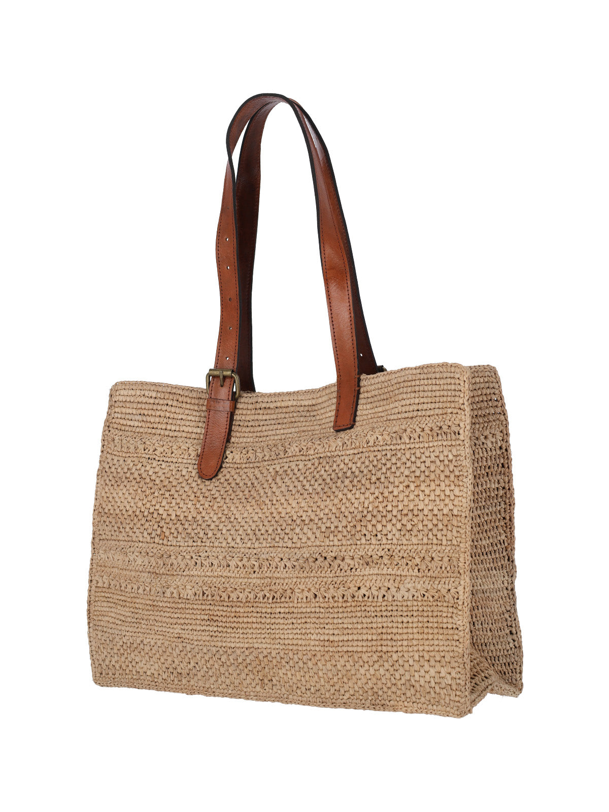 Natural Beige Nomade Woven Raffia Tote