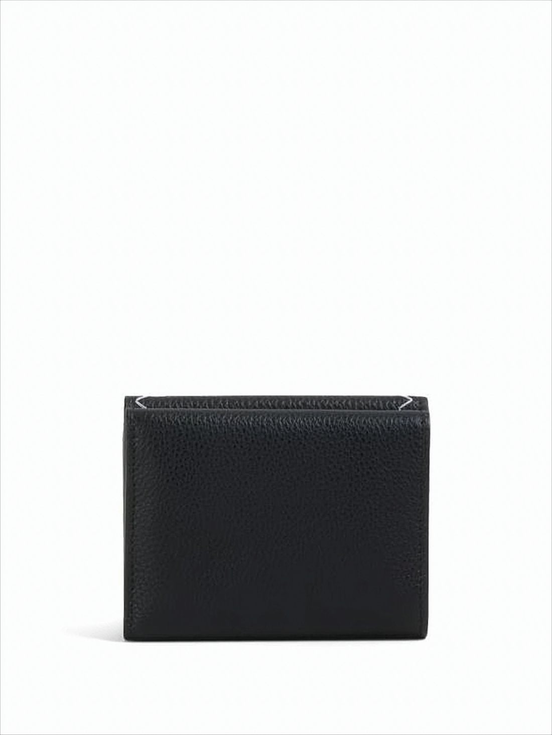 Compact Black Cowhide Leather Wallet