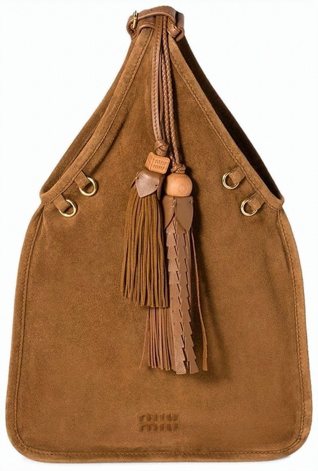 Suede Lambskin Backpack with Braided Leather