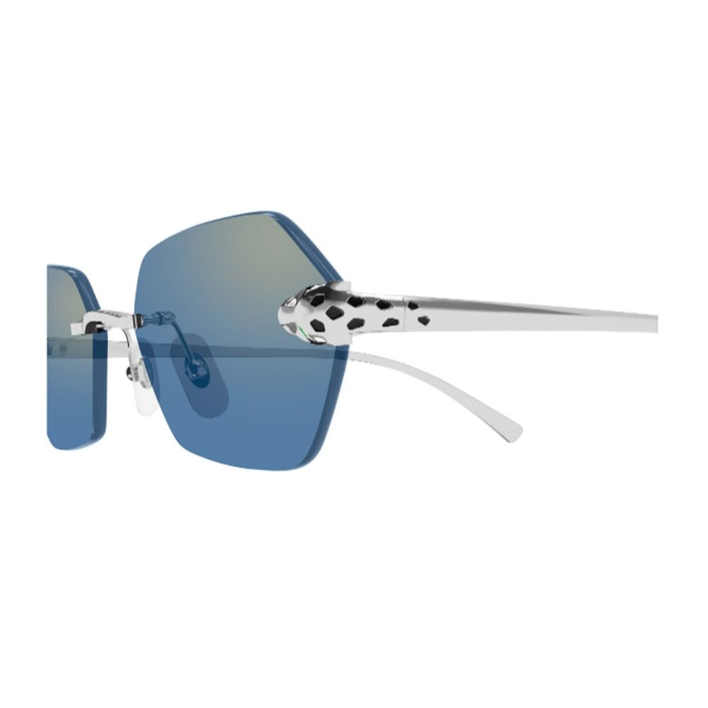 Geometric Rimless Sunglasses With Panthère Details