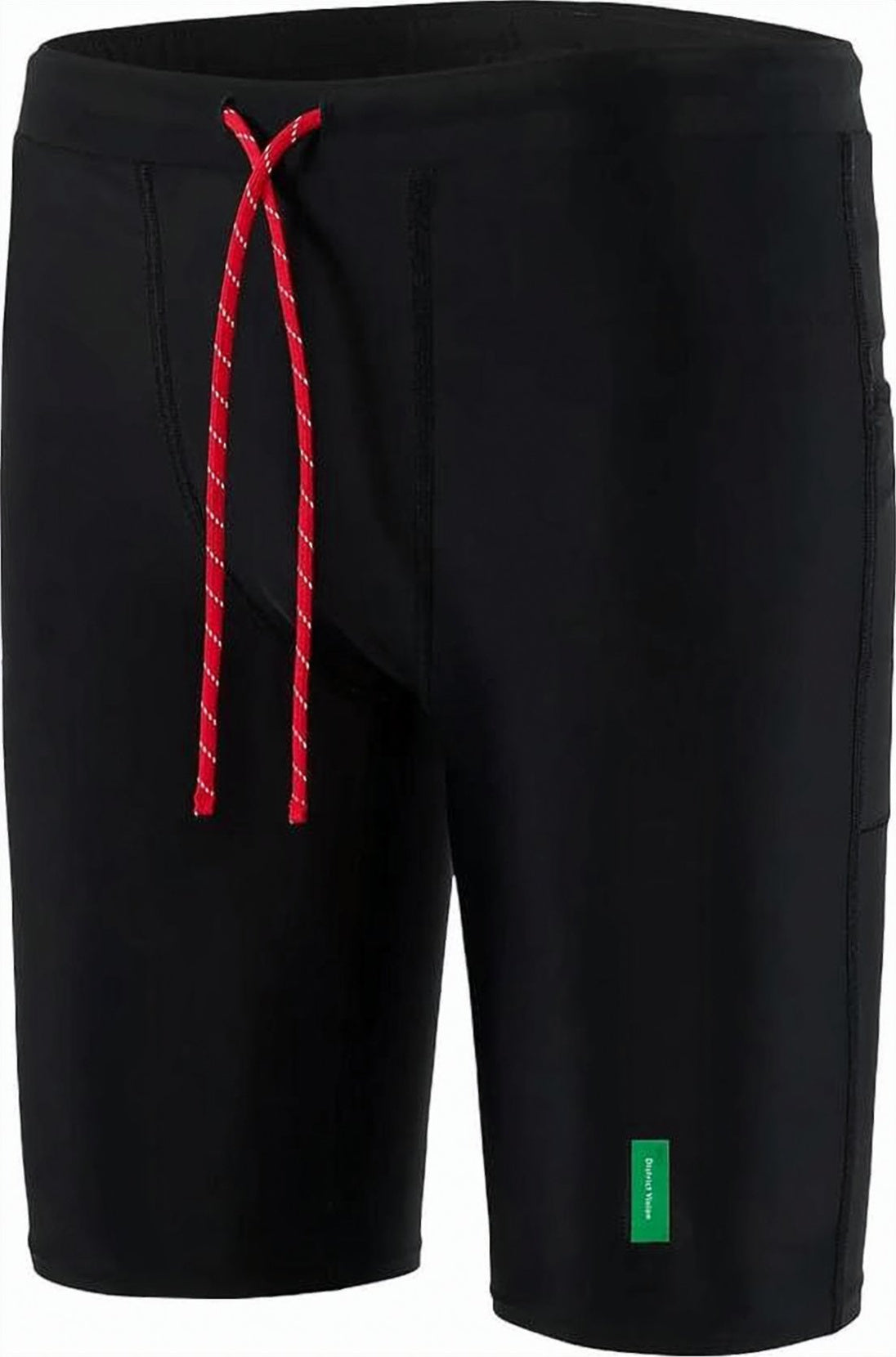 Tailored Dark Athletic Shorts with Contrasting Red Drawstring