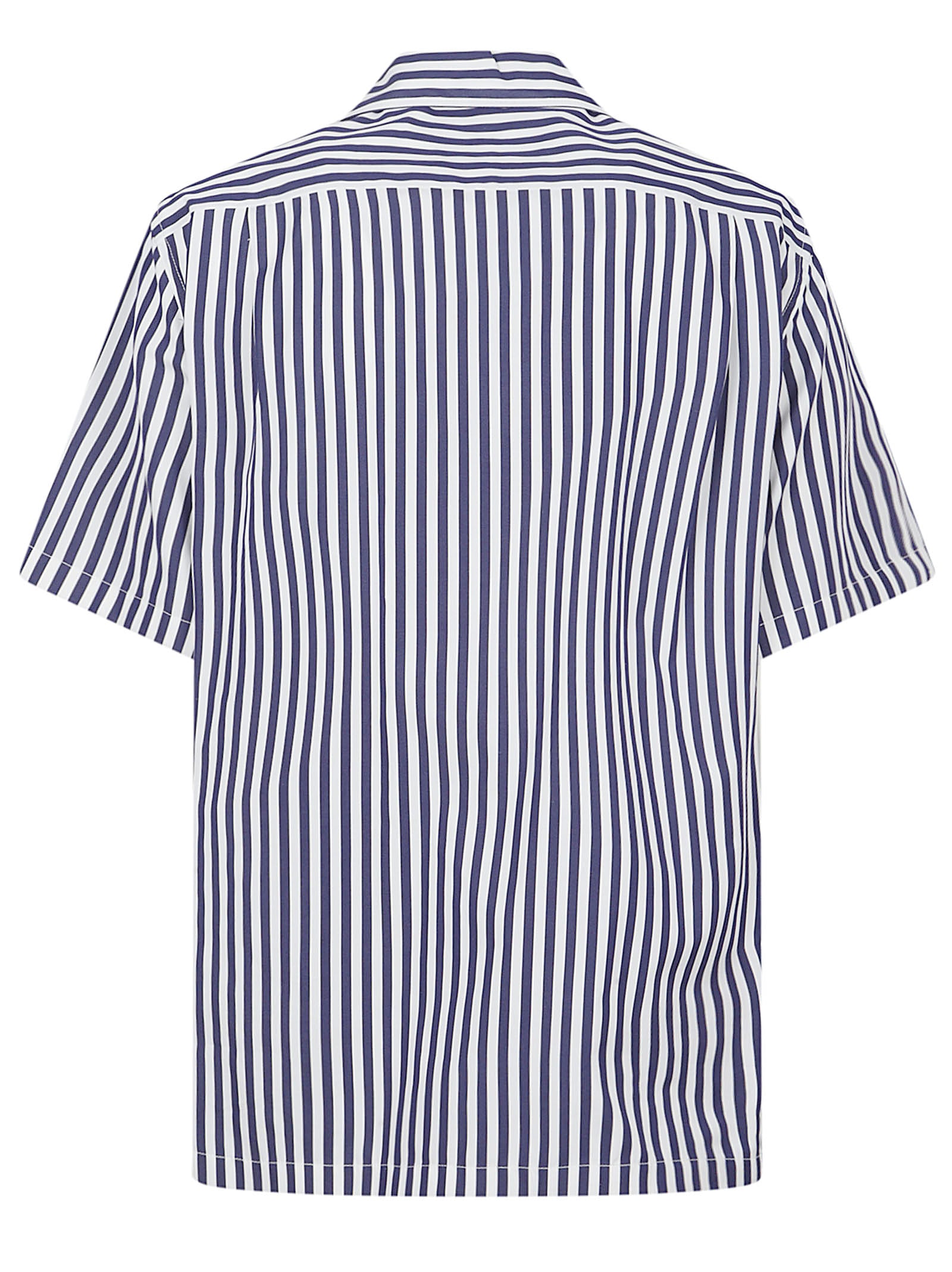 Vertical Striped Short-Sleeved Shirt