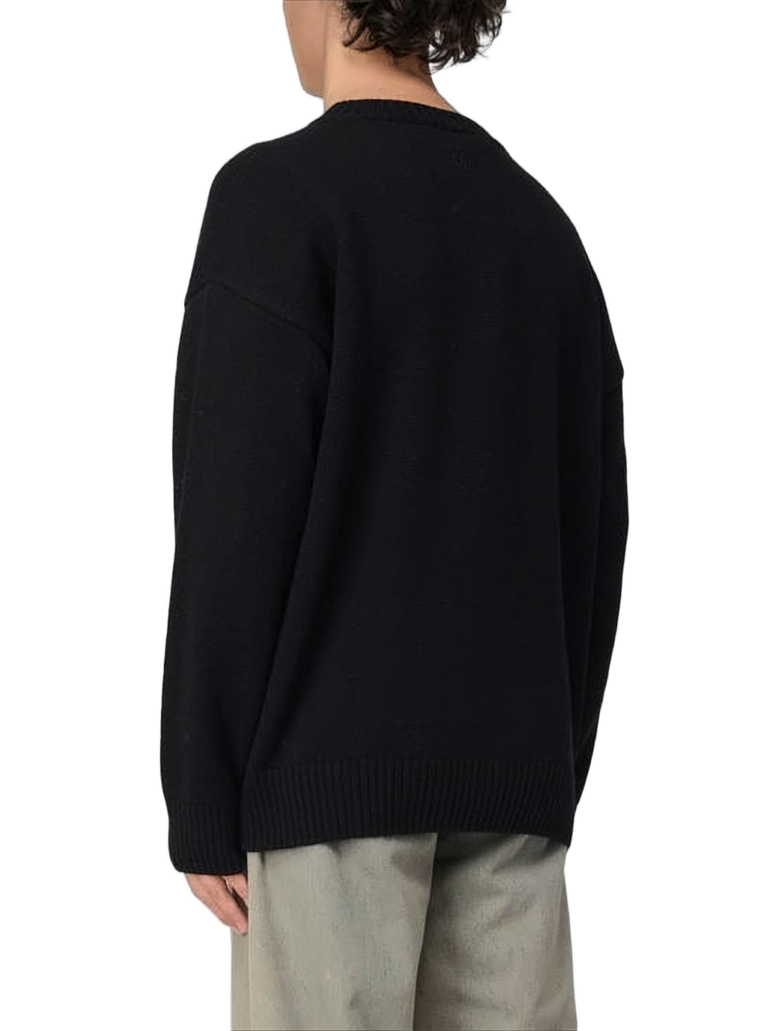 Relaxed Fit Black Merino Wool
