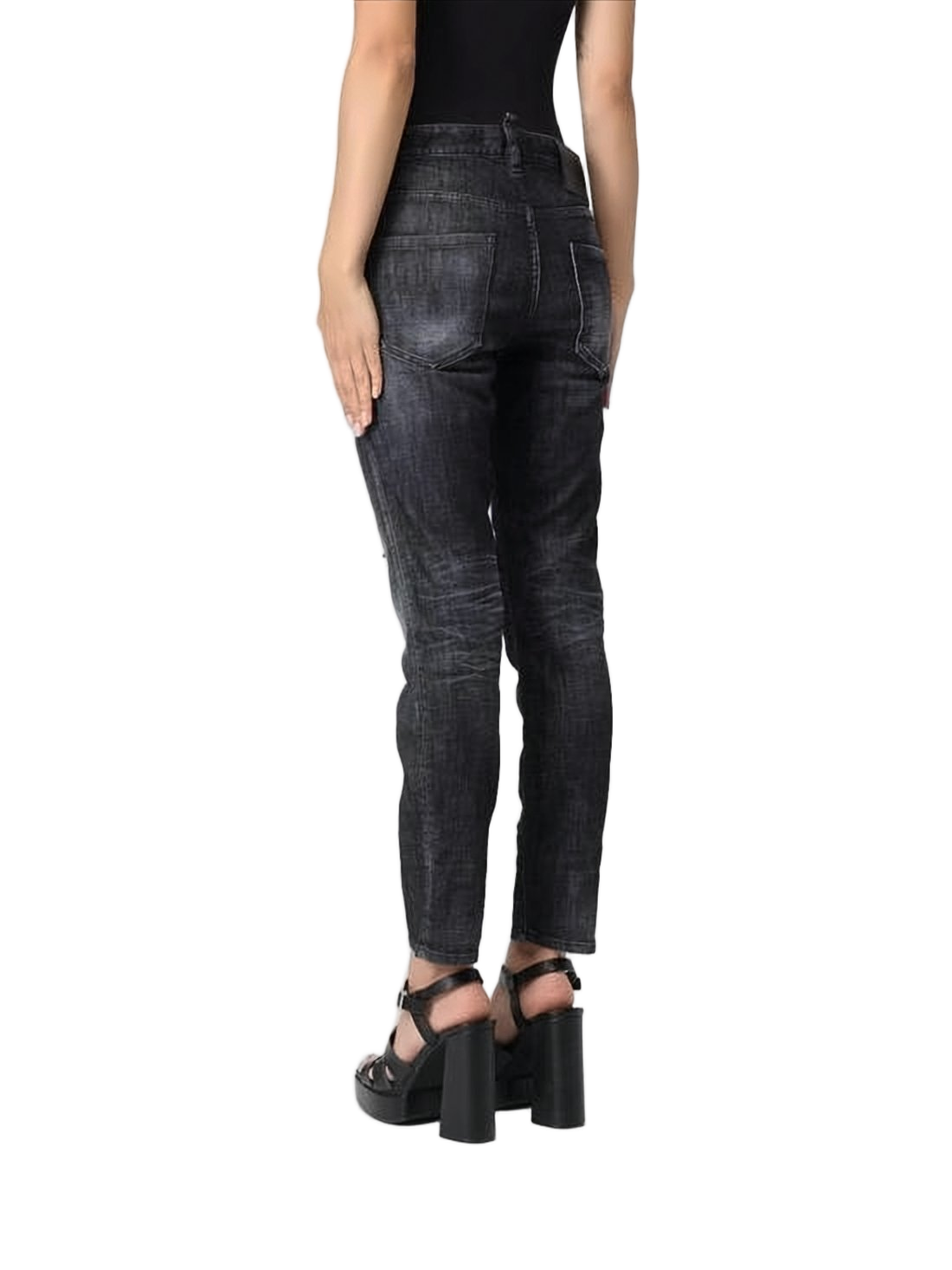 Slightly Tapered Black Denim Pants