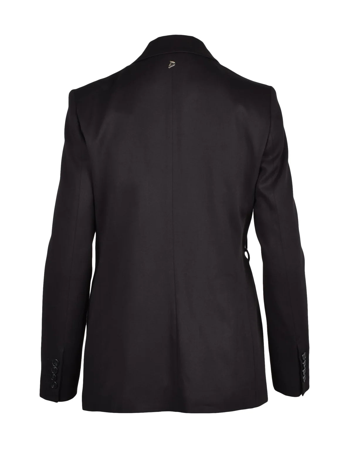 Black Cotton Viscose Elastane Rounded Jacket