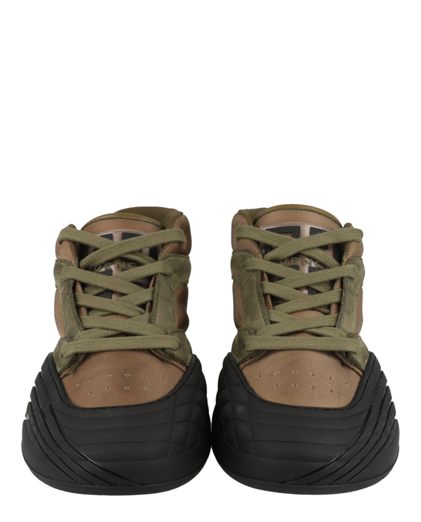 Suede Trimmed Mid-Top Sneakers