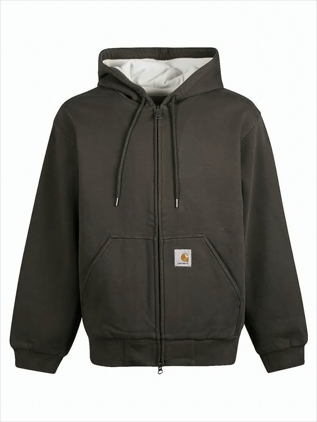 Zip-Up Hoodie With Drawstring Hood