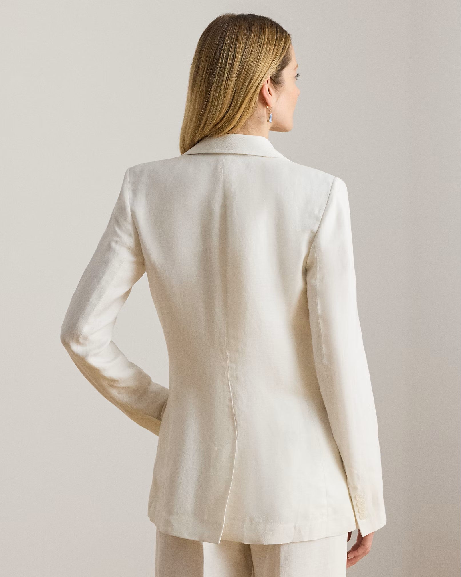 White Light Linen Blazer Jacket