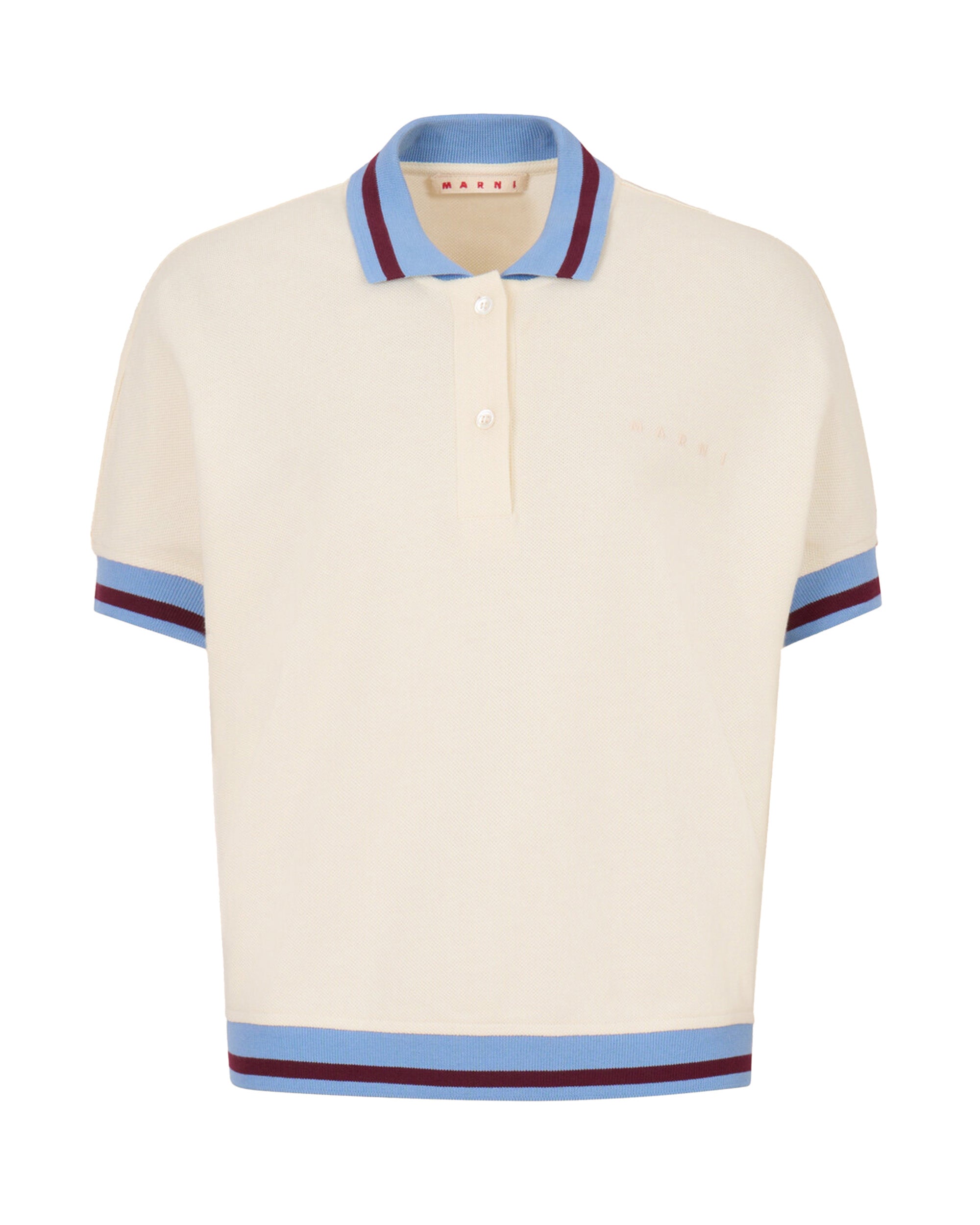 White Polo Shirt With Colored Edges