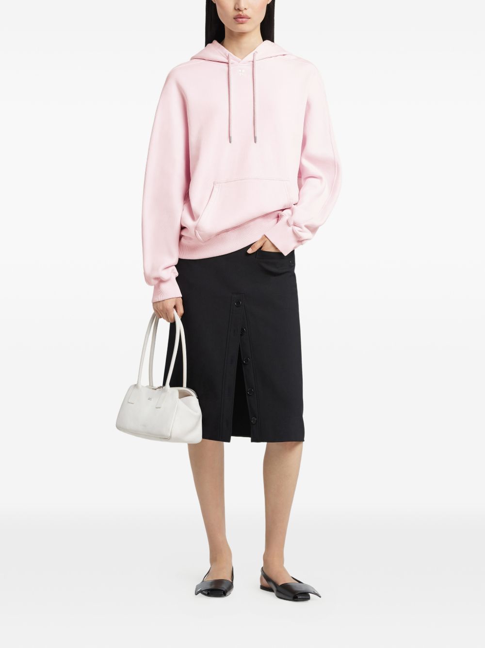 Light Pink Silk-Nylon Hoodie