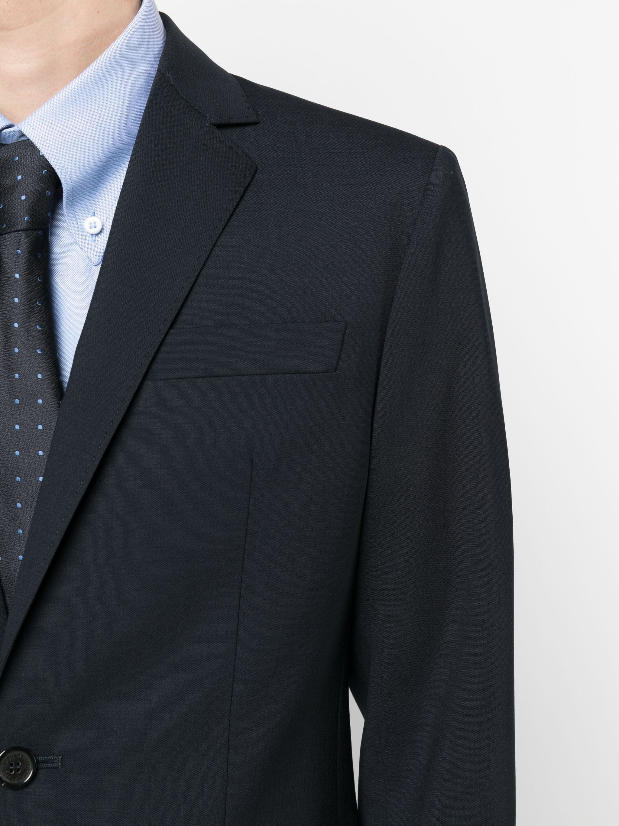 Tailored Black Two-Piece Cotton Suit