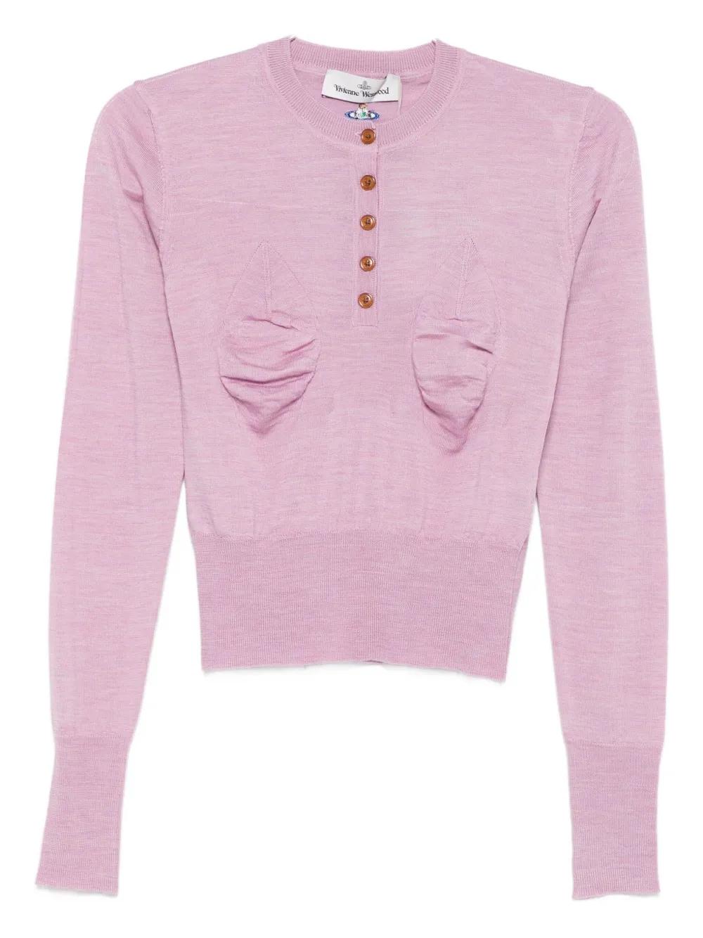 Cropped Light Pink Knit Jumper