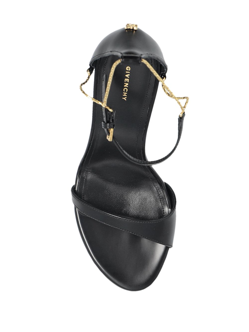 High-Heeled Sandals with Chain-Link Detailing