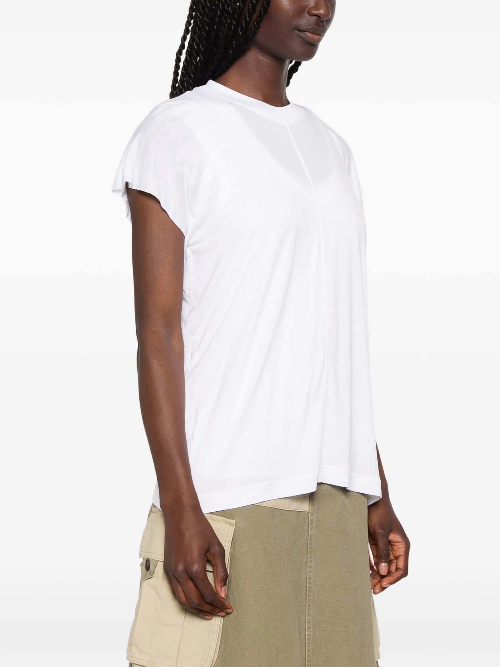 White Soft Viscose Round Neck T-Shirt