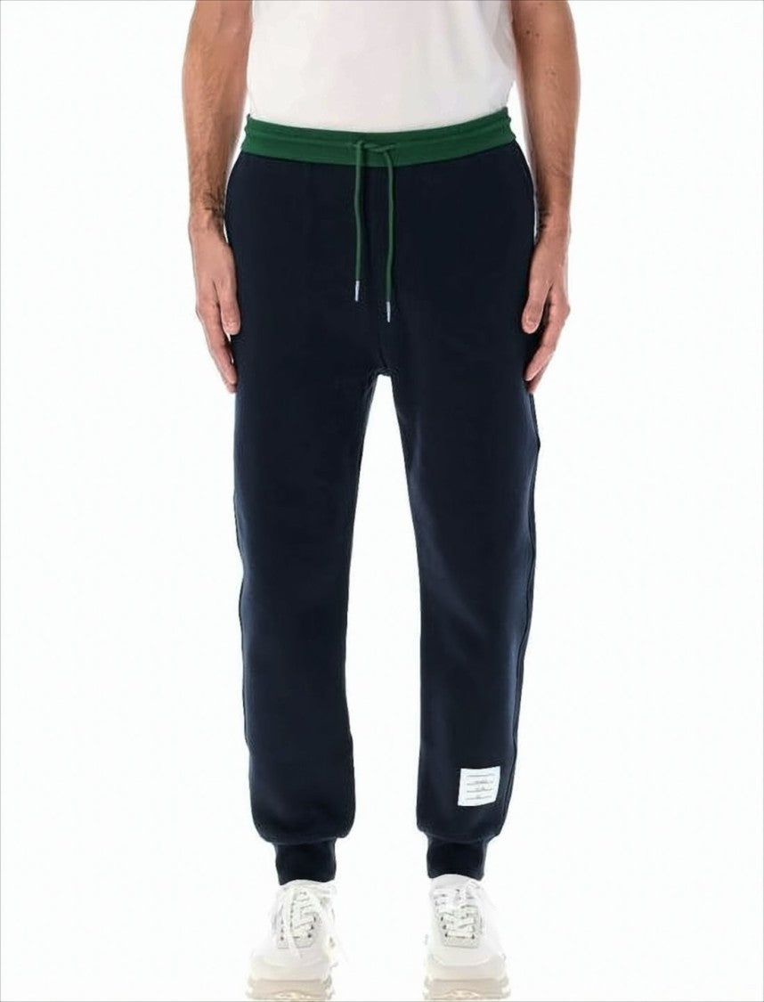 Relaxed Fit Jogger Pants with Drawstring Waistband and Contrasting Cuffs