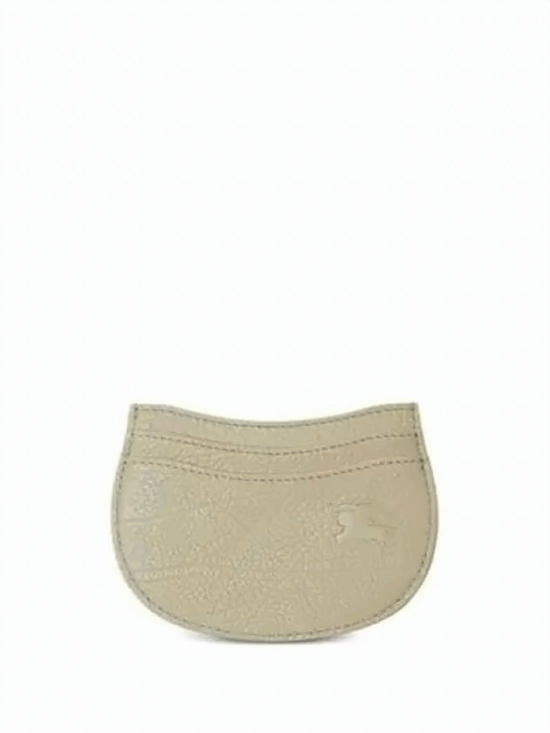Curved Textured Leather Cardholder with Stitched Card Slots