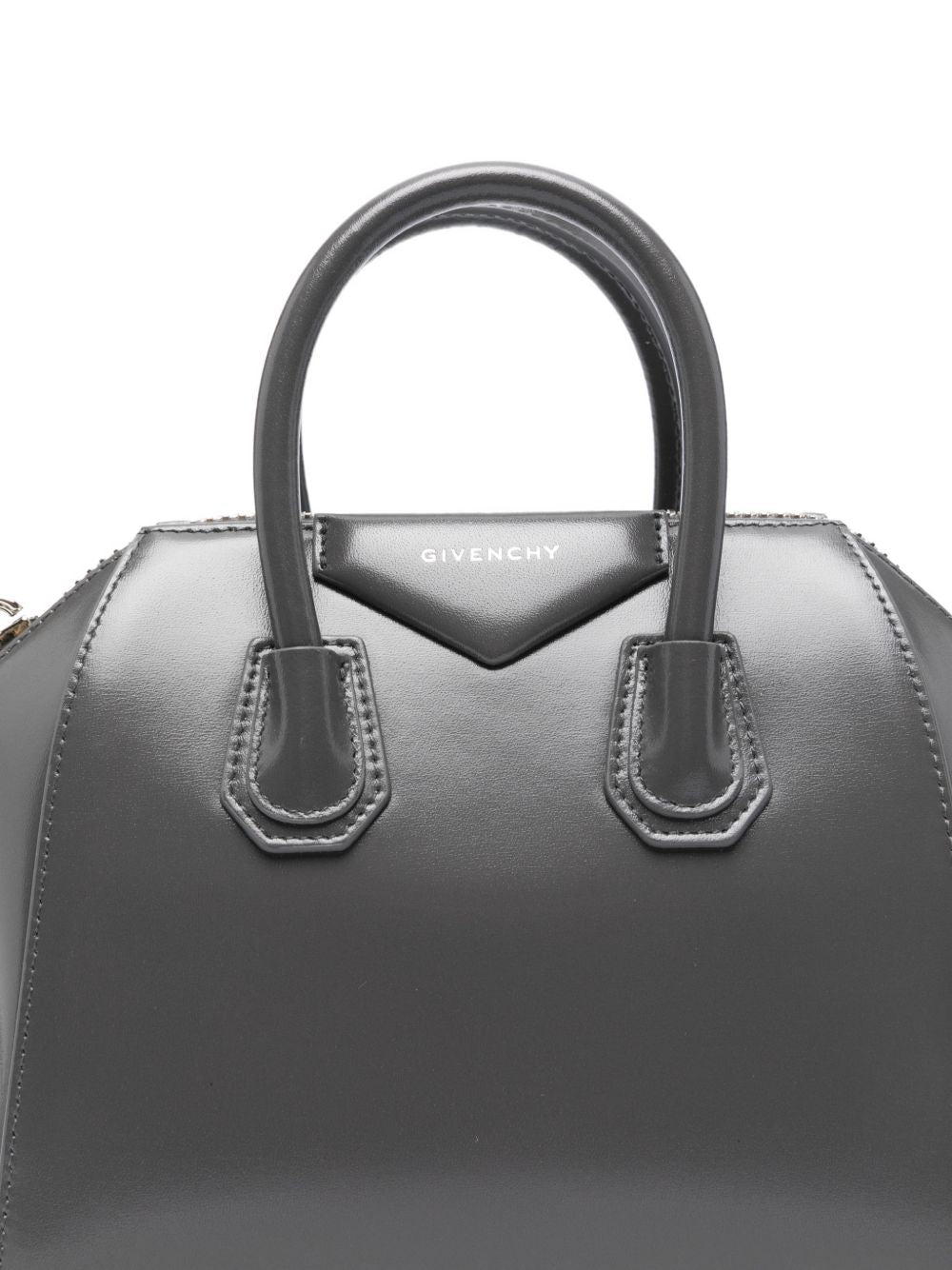 Structured Grey Handbag in Silk and Nylon