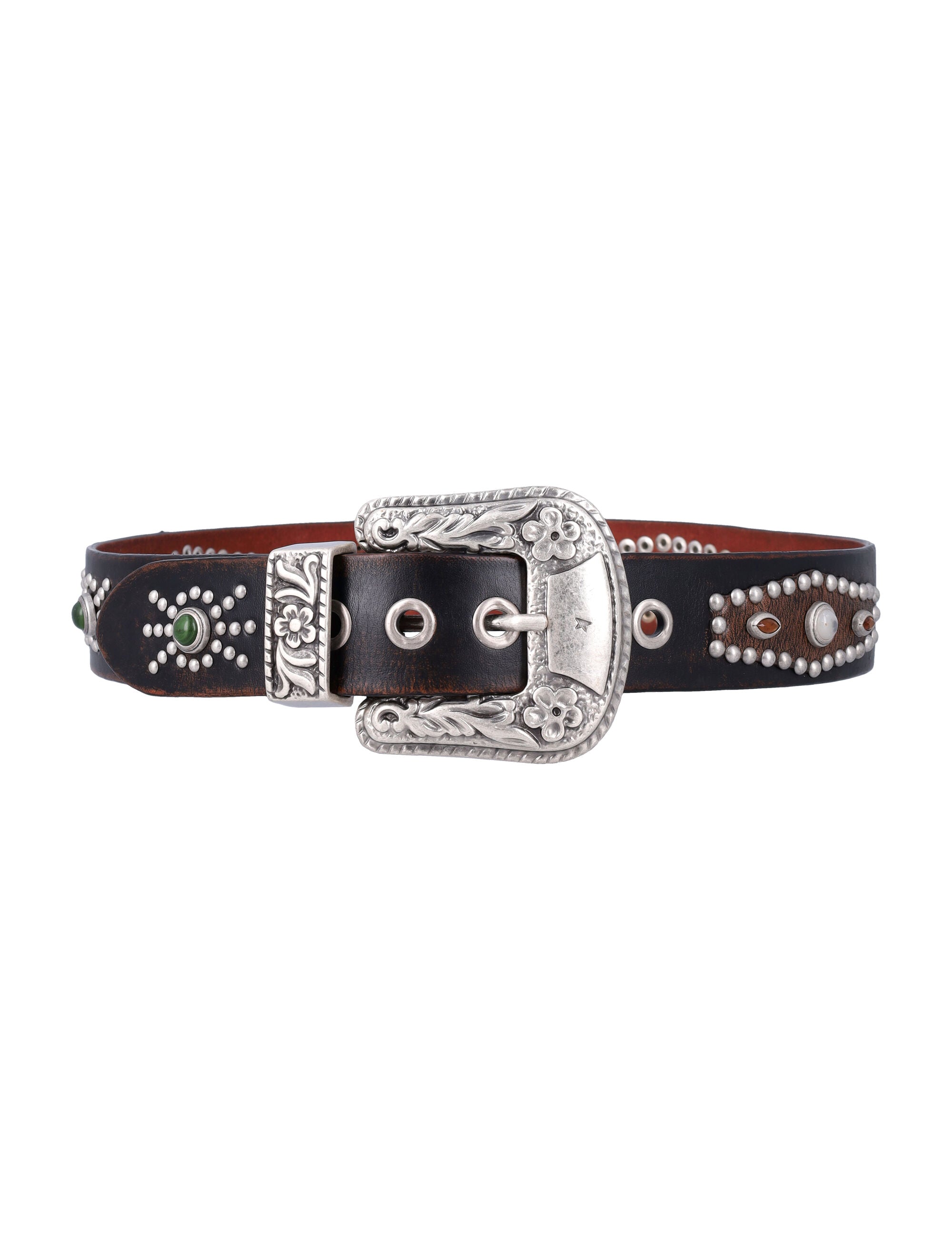 Golden Goose Lace Brown Leather Belt