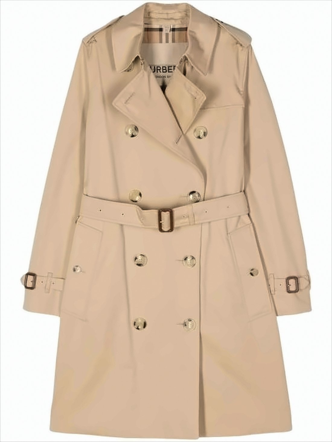 Double-Breasted Trench Coat with Structured Collar