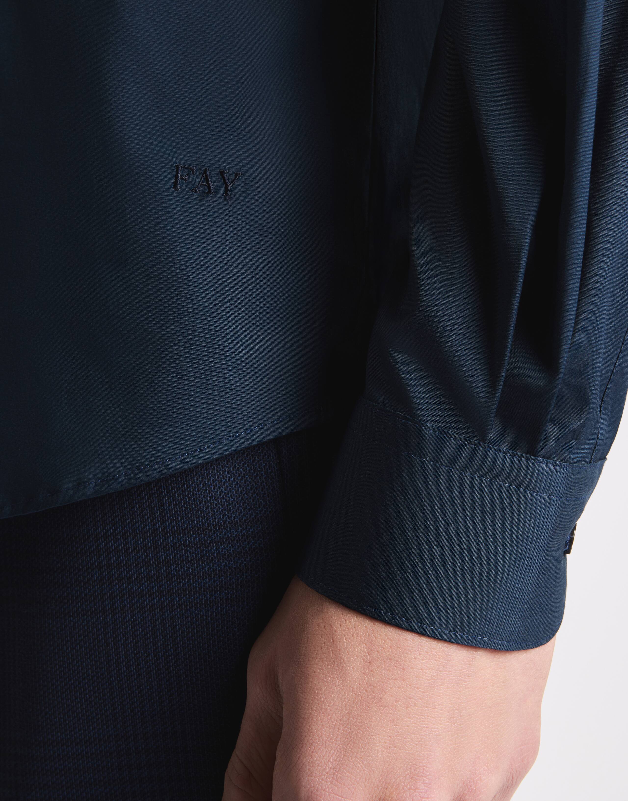 Navy Blue Stretch Fabric Shirt