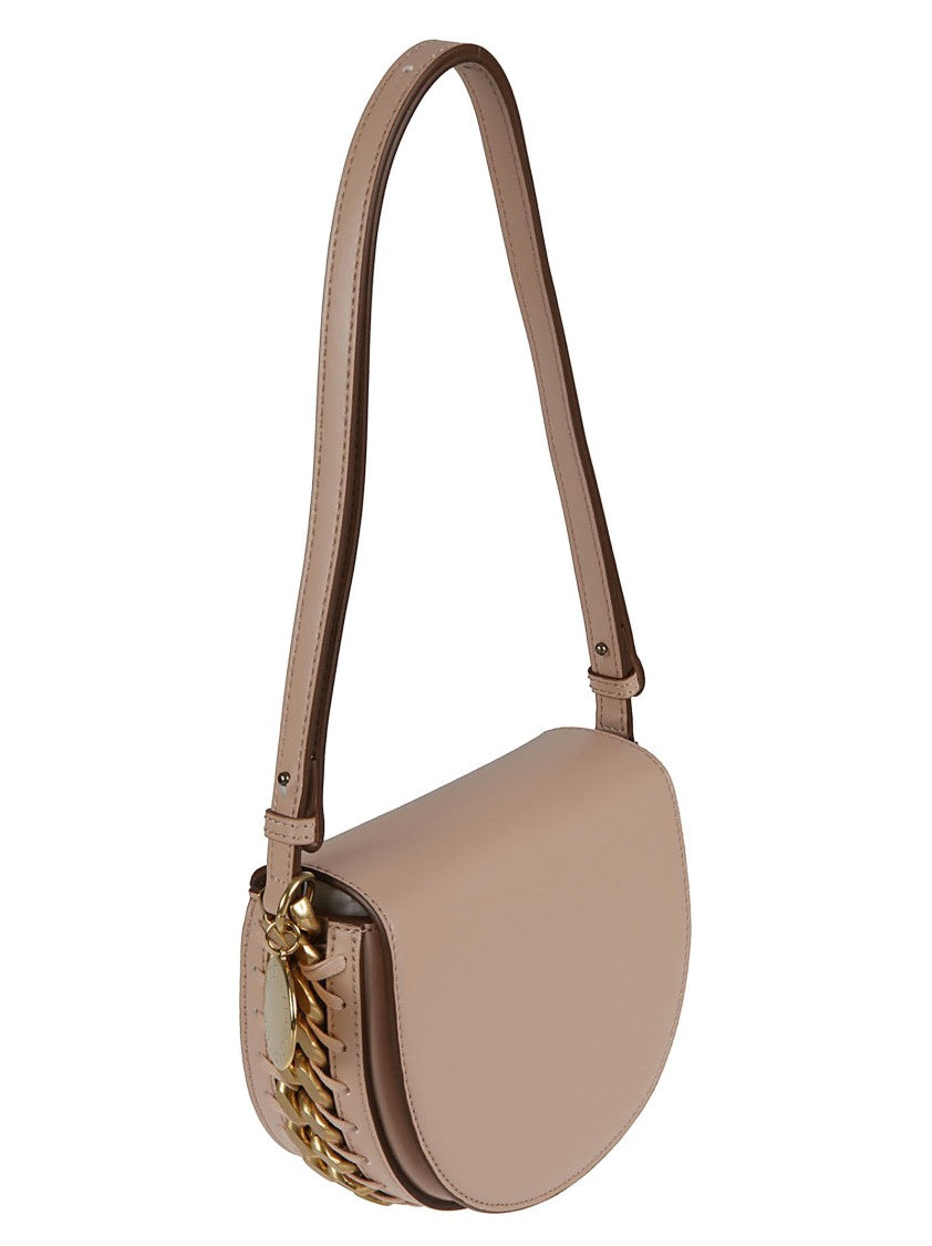 Structured Half-Moon Shoulder Bag With Gold-Tone Accents