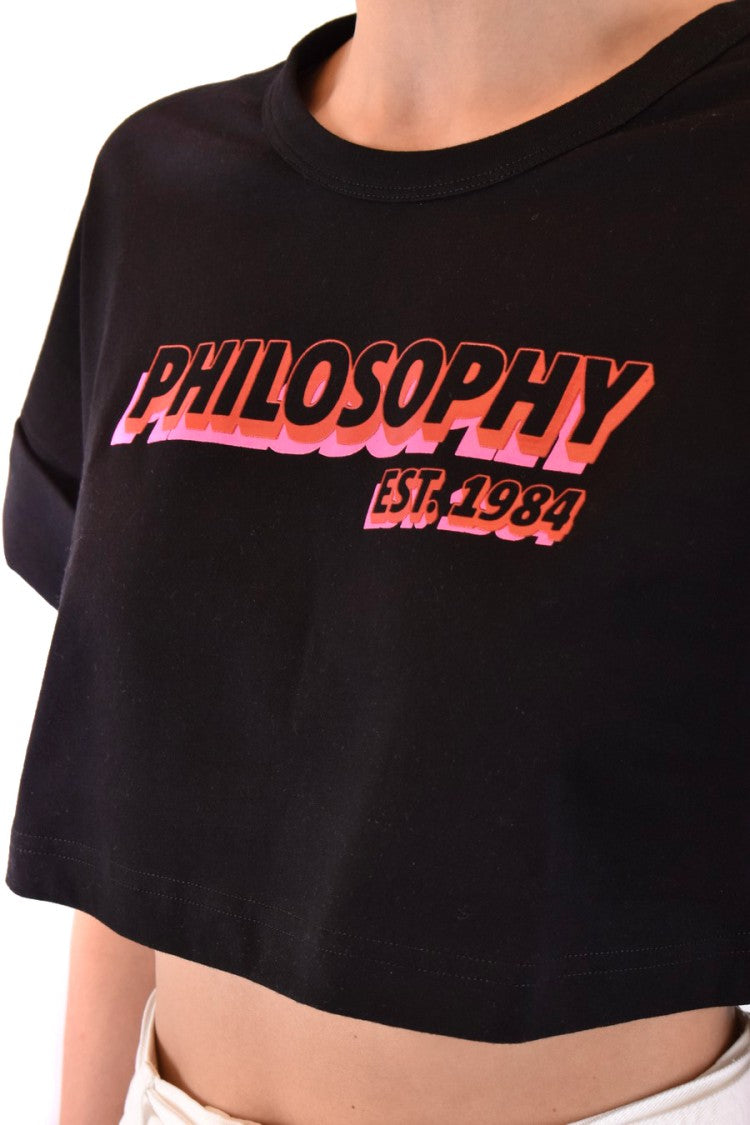 Boxy-Cropped T-Shirt With Bold Gradient Graphic