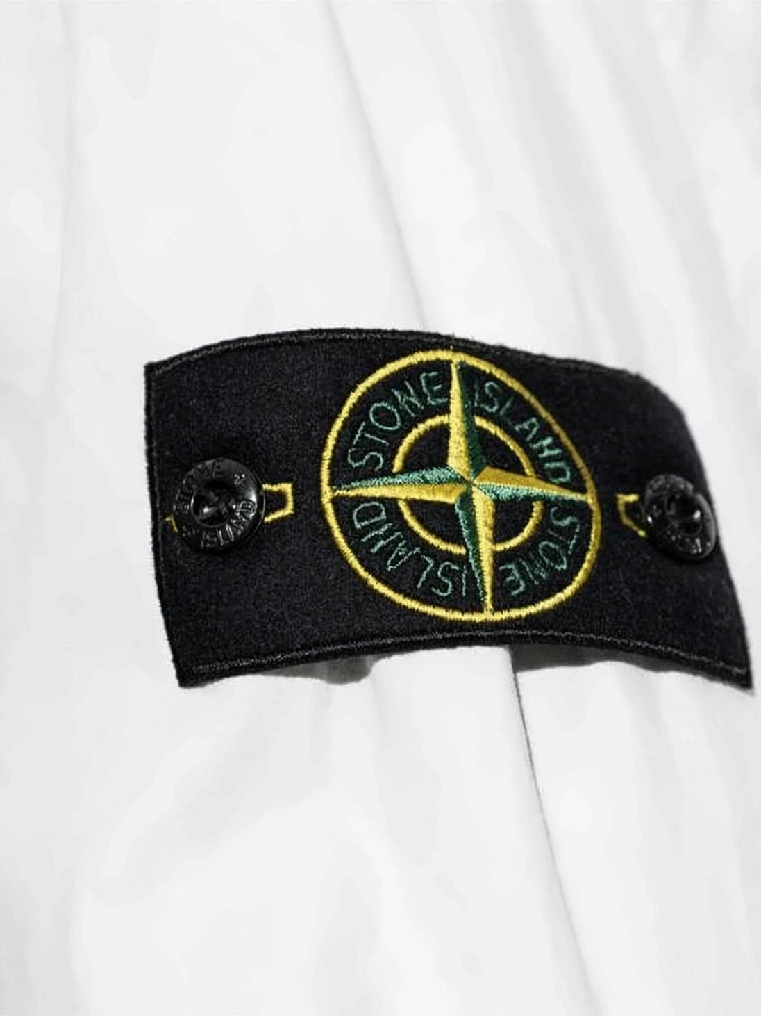 Stone Island Minimalist White Jacket With Flap Pocket