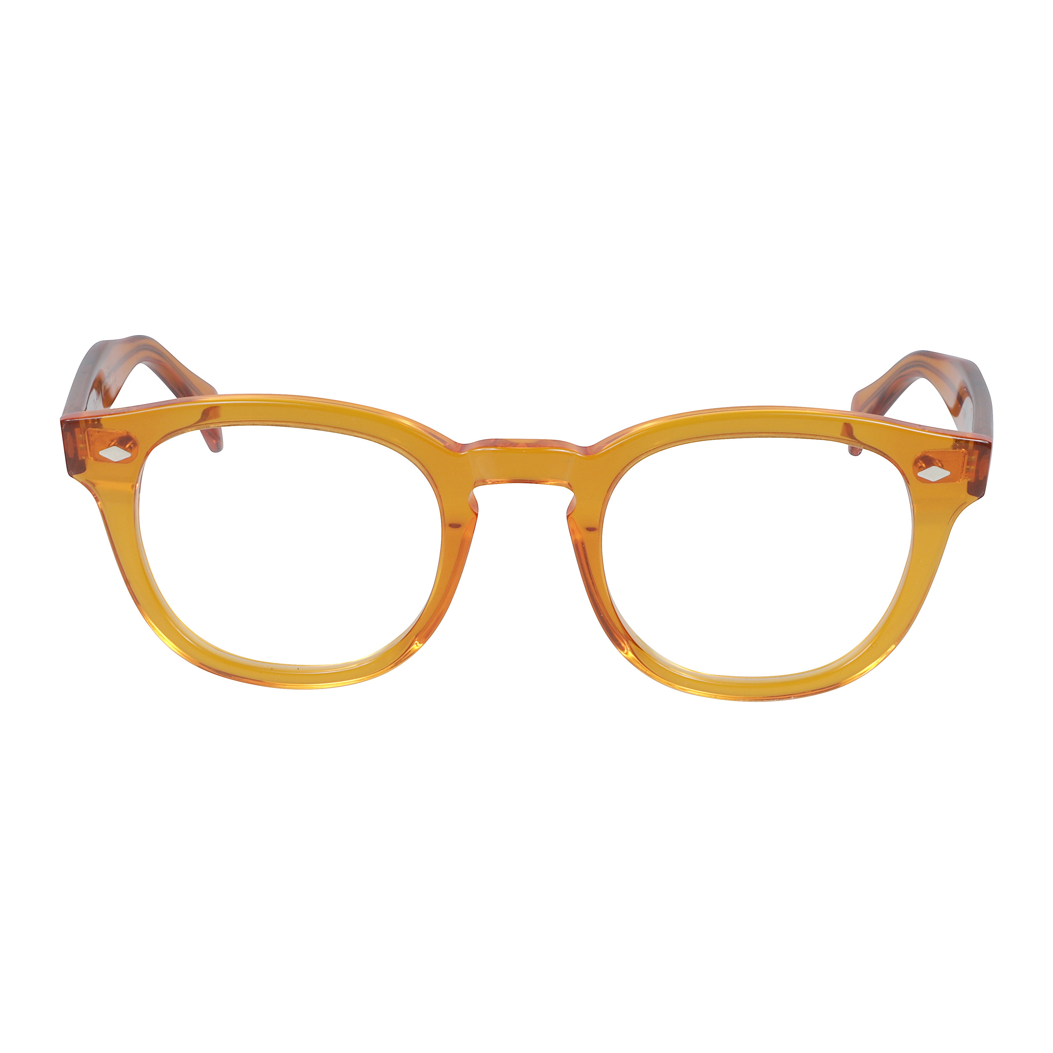 Jolly Cal 49 Translucent Amber Rounded Square Eyeglasses