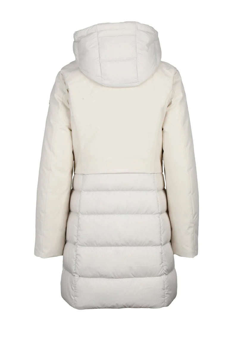 Long Down Jacket White - White