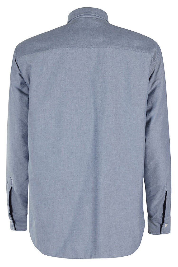 Padded Cotton Shirt Jacket With Button-Down Collar