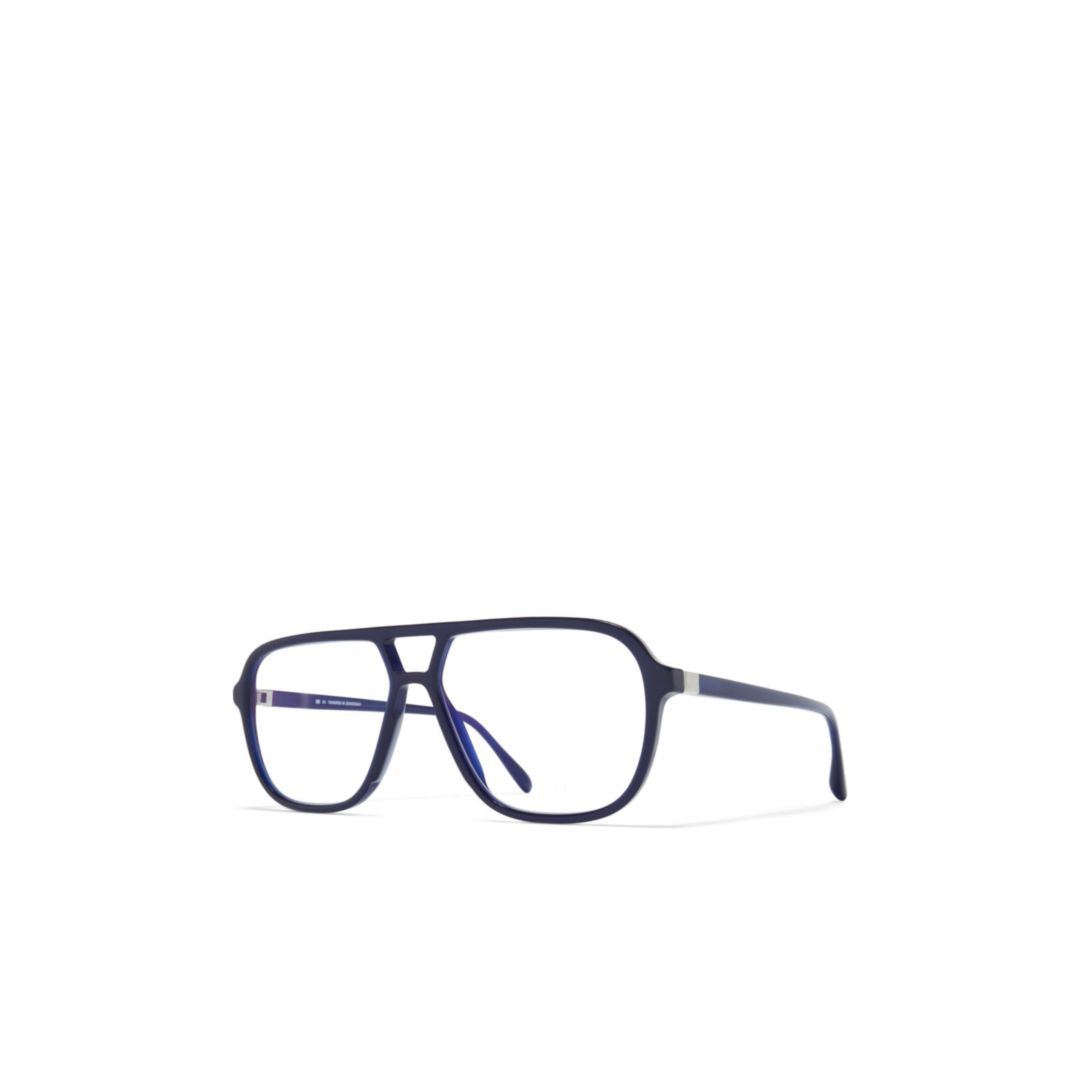 Kami Geometric Double Bridge Sunglasses in Deep Navy Blue